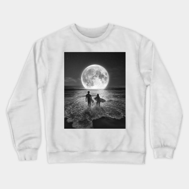 To The Moon And Back Crewneck Sweatshirt by nak_bali_